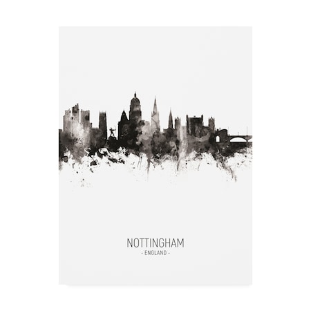 Michael Tompsett 'Nottingham England Skyline Portrait II' Canvas Art,24x32